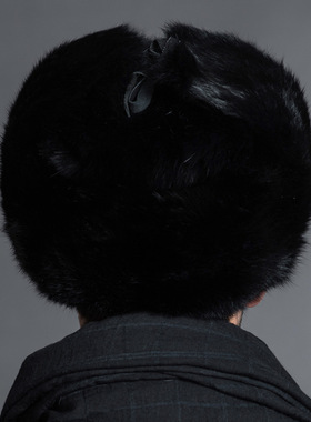 Russian Male Men's Warm Fur Bomber Hats Solid Thicke