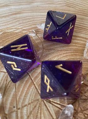 Black Wooden Witches Runes Stone Set Healing Meditation