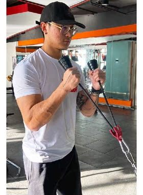 3Pack Spiral Tricep Rope Neutral Grip Handle Double-Headed