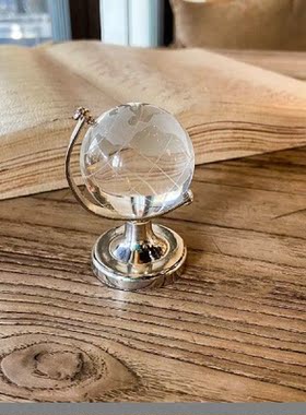 Mini Round Earth Globe Desktop Ornament Mini Crystal Home