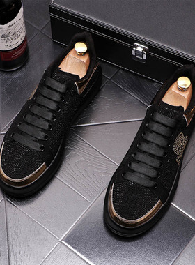 2021 New Men's Luxury Designer Black Rhinestone