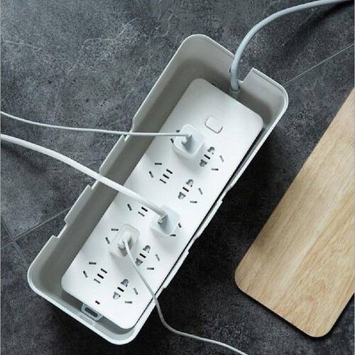 Wire Storage Box With Wooden Cover For Socket Cord Safe - 图0