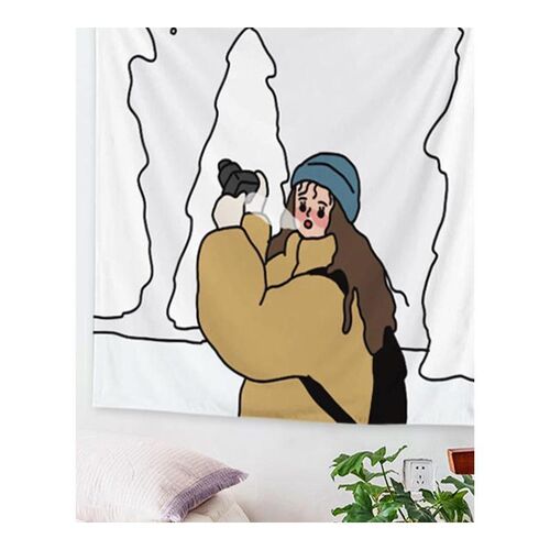 Tapestry Bedroom Decoration Wall-Hanging Illustration Nordic - 图2