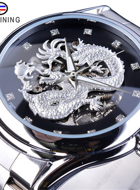 欧美风男士Automatic mechanical watch钢带龙表自动机械手表