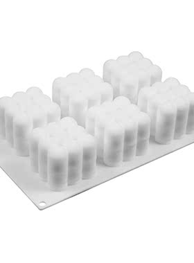 6 Cavities 3D Cube Candle Plaster Mould Silicone Square