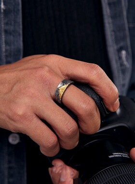 新品【日照金山】手工戒指男士镶