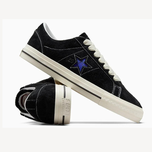 CONVERSE X QUARTERSNACKS ONE STAR PRO OX黑蓝低帮板鞋A09555C-图0