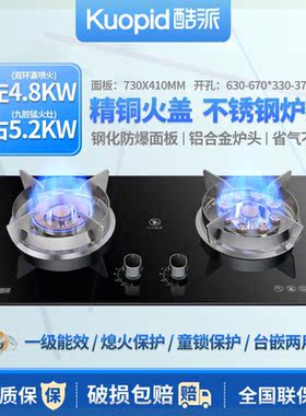 燃气灶双灶定时家用猛火爆炒煤气灶嵌入式液化气炉天然气灶具