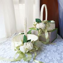 Flower Boy Delivery Ring Flower Basket Wedding Flower Basket Outdoor Wedding Carry-on Flower Basket With Petal Ring Wedding Celebration