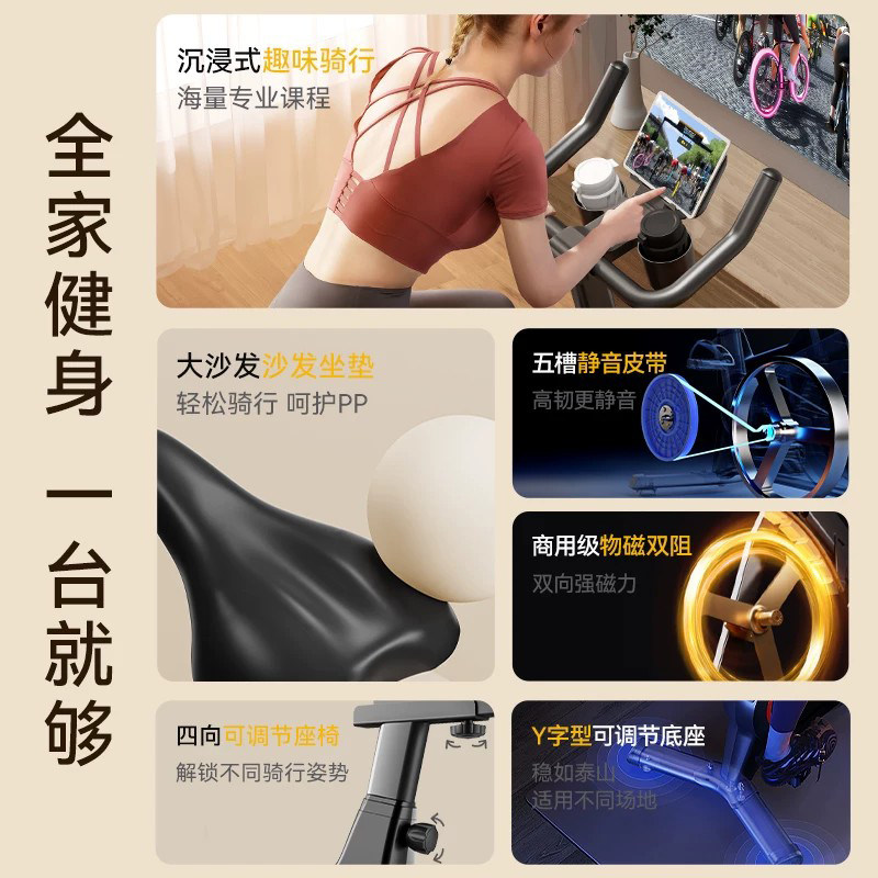 German smart magnetically controlled silent home spinning bike