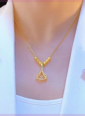 合金项链 【一笙有你】2023百搭灵动银杏项链高级感锁骨链送爱人