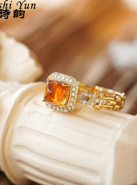 帕诗韵s925纯银满钻芬达石戒指