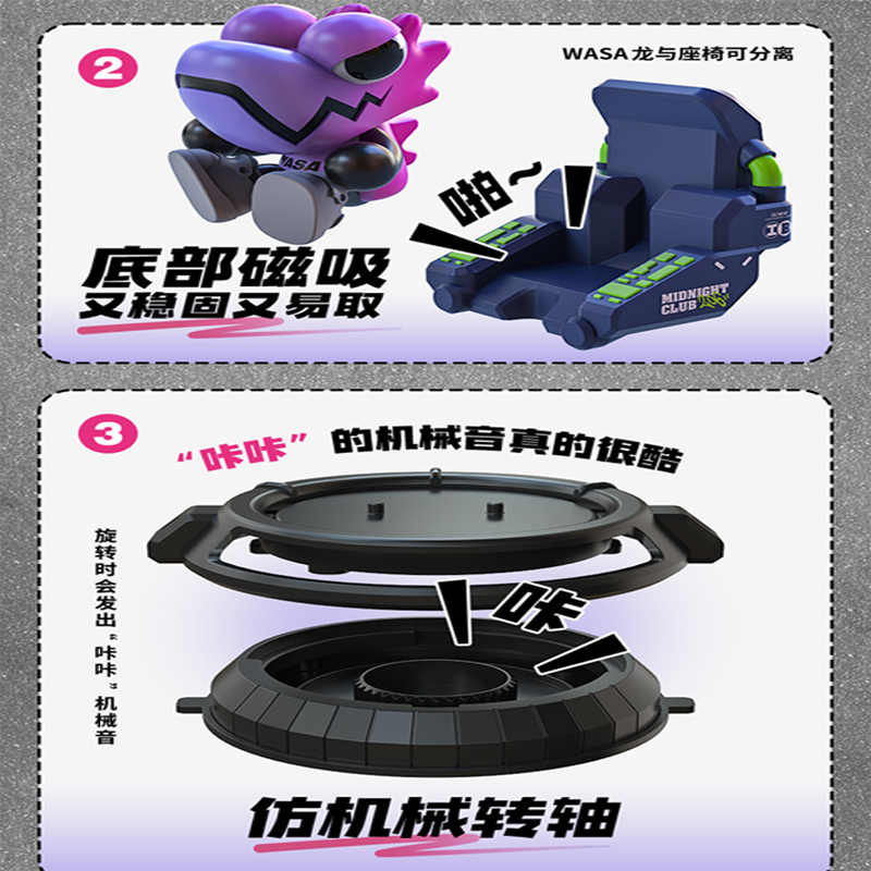 WASA变色龙车载号码牌公仔潮玩摆件手办停车牌车内中控台挪车电话 - 图2