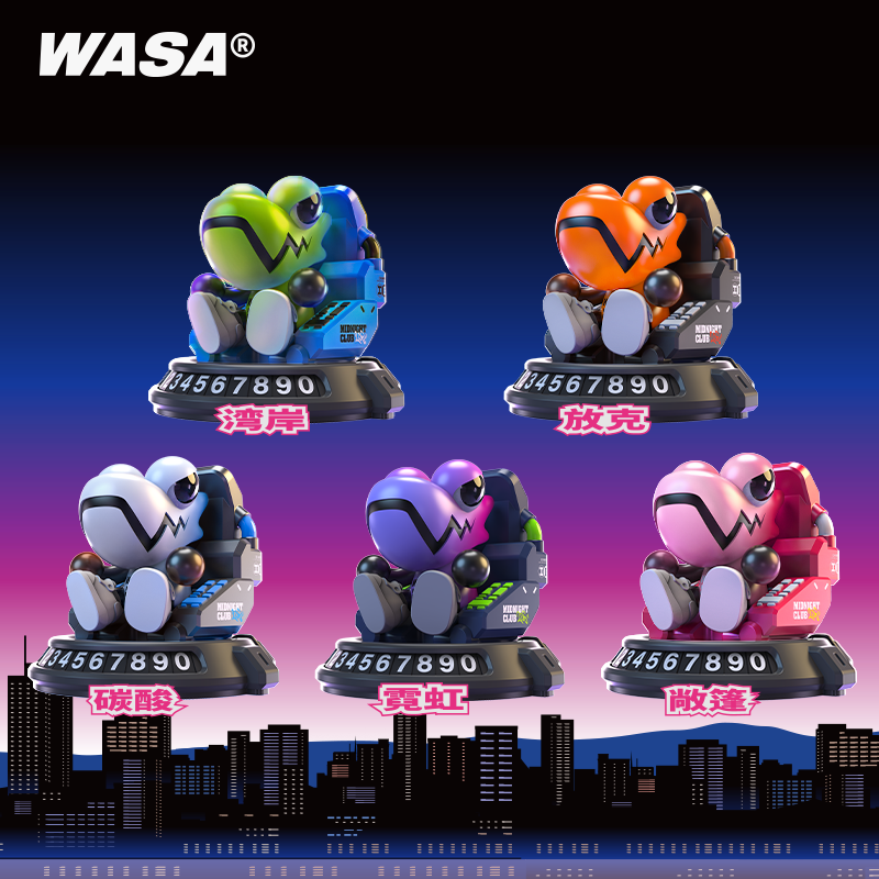 WASA变色龙车载号码牌公仔潮玩摆件手办停车牌车内中控台挪车电话 - 图0