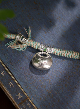 藏式手搓棉线钱袋子项链女盘缠碎银手工编织名族风挂坠毛衣链