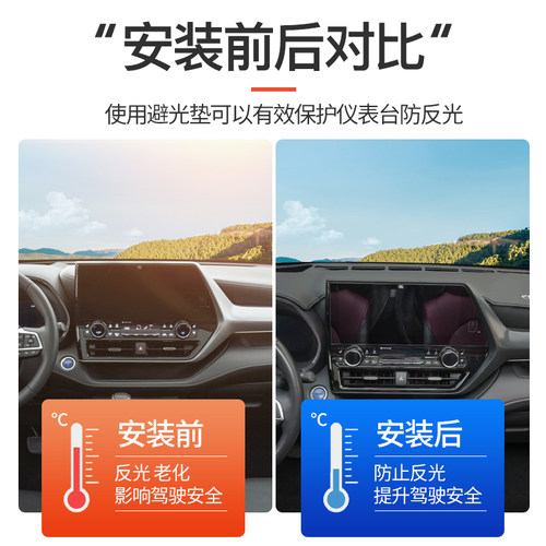 丰田汉兰达避光垫仪表台中控前台垫工作台遮阳内饰改装专用防晒垫 - 图0