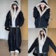 American cleanfit mountain sculpture hooded cotton coat for women 2025 winter new style high-end plush thickened cotton coat