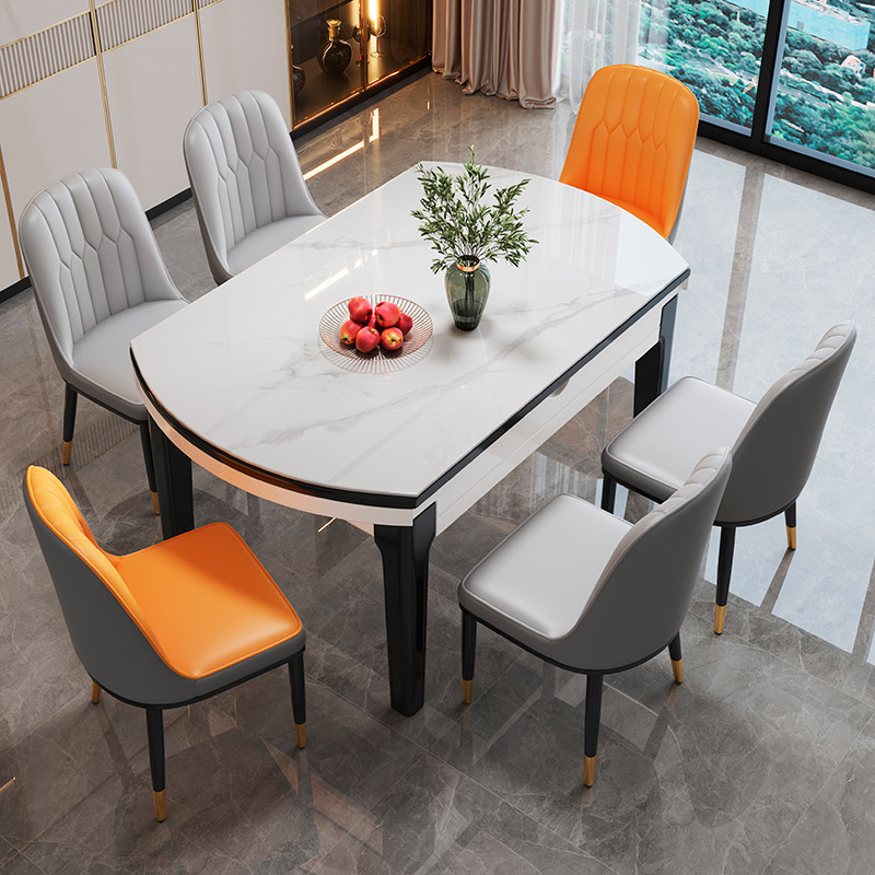 实木岩板餐桌椅轻奢高级家用小户型现代简约伸缩多人饭桌可变圆桌,淘宝优惠券,粉丝福利购,淘宝优惠卷