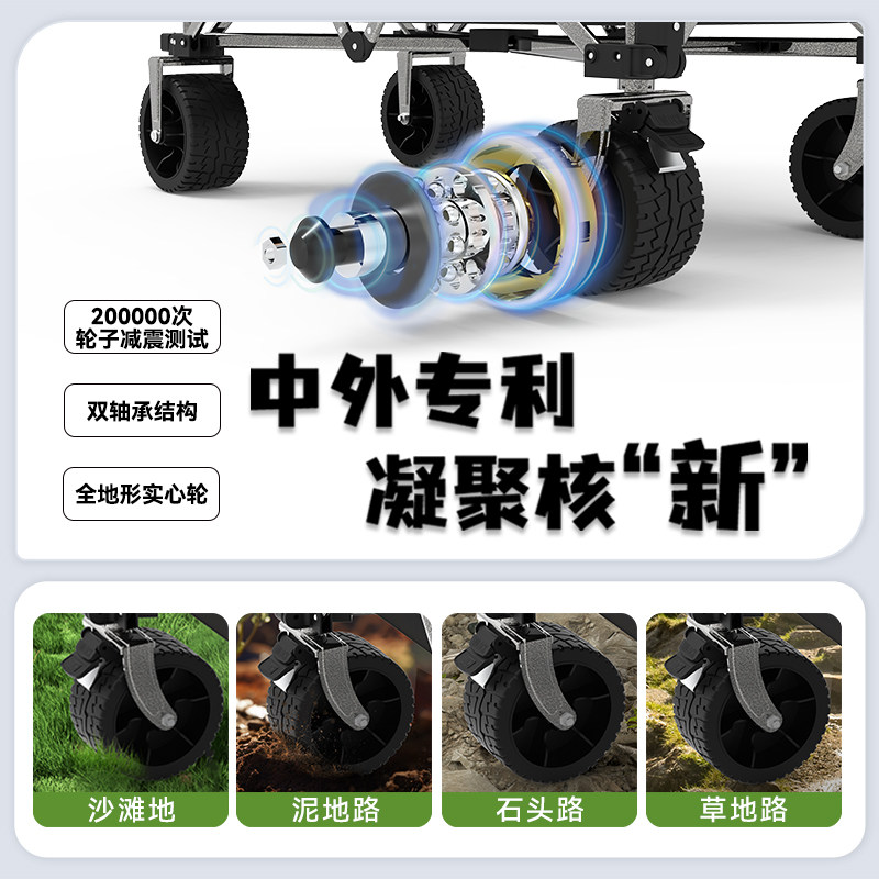 picnicamp户外可折叠露营车野营小拖车野餐野营儿童可躺手推车