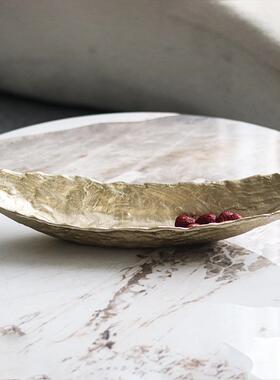 设计师创意小船果盘摆件高端轻奢客厅现代样板房餐桌托盘软装饰品