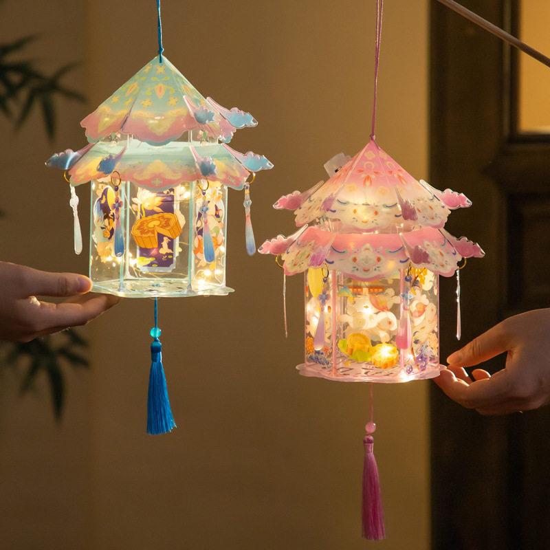 新款元宵节灯笼手工diy材料2026幼儿园儿童手提兔子花灯古风宫灯,淘宝优惠券,粉丝福利购,淘宝优惠卷