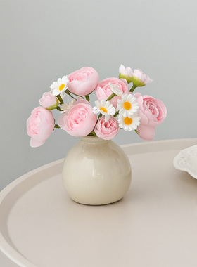 ins风陶瓷仿真花瓶套装客厅书房