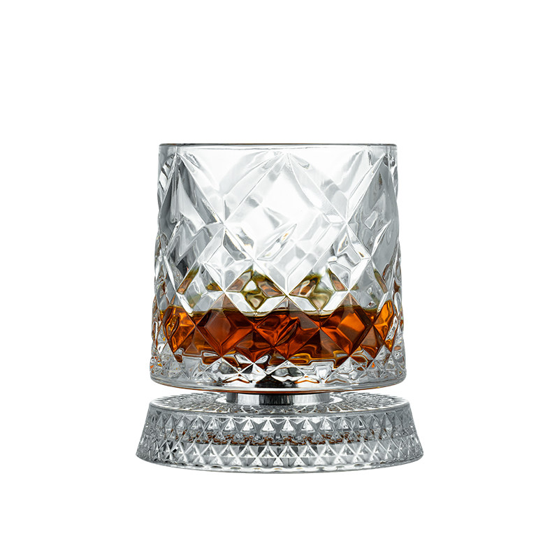 抖音同款网红带底座旋转酒杯水晶威士忌酒杯解压玻璃杯不倒翁杯子,淘宝优惠券,粉丝福利购,淘宝优惠卷