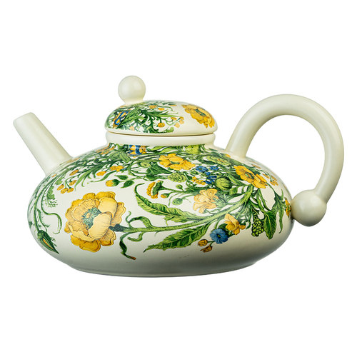 中古油画风月季花水壶杯套装陶瓷水具茶壶杯子高级感伴手礼品茶杯 - 图3