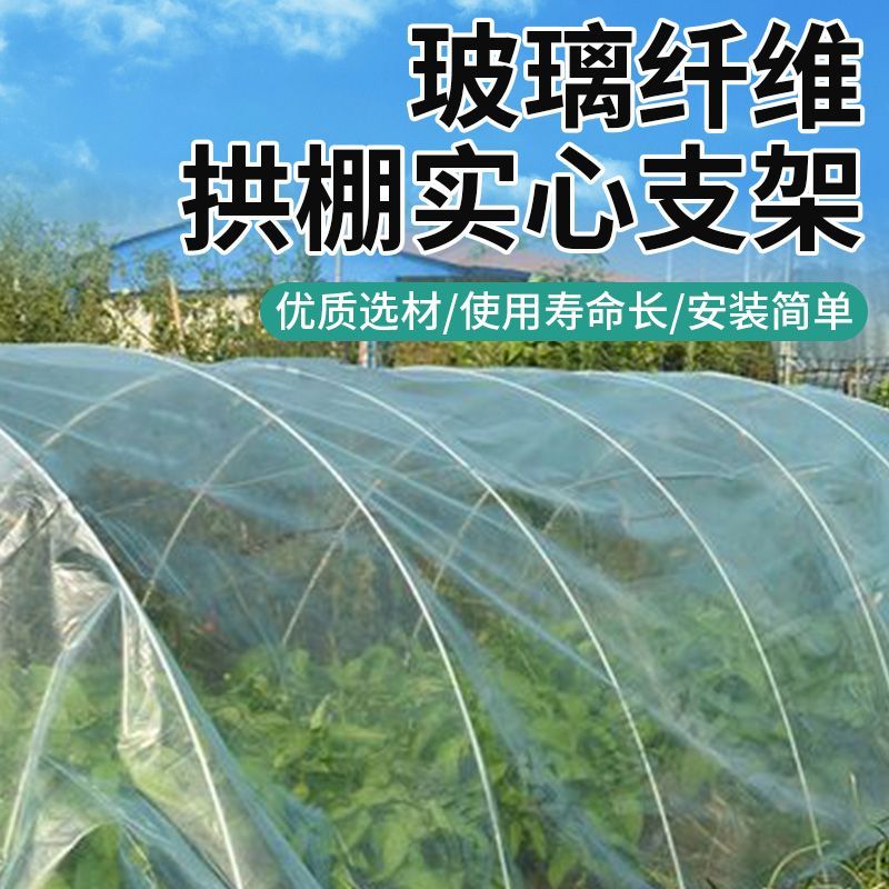 德国进口100根拱棚大小支架菜棚保温棚花棚玻纤杆农用拱竿骨架玻-图1