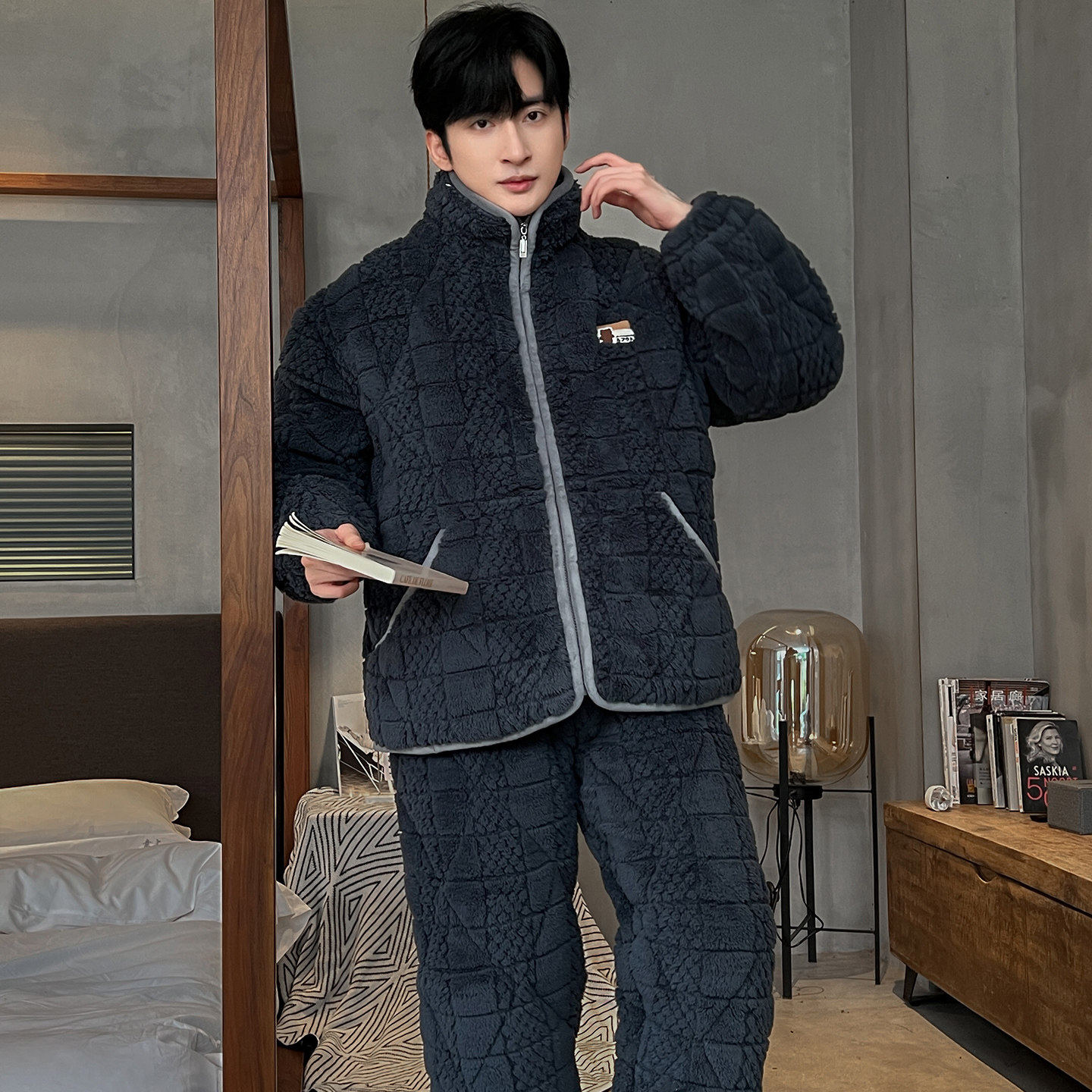 2025新款冬季睡衣男士三层夹棉珊瑚绒加绒加厚秋冬天家居服可外穿,淘宝优惠券,粉丝福利购,淘宝优惠卷
