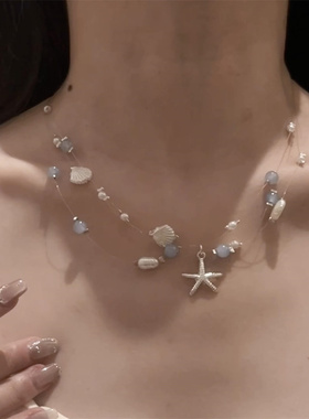 海星贝壳珍珠项链配饰女