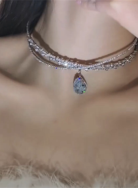 闪钻项圈choker夸张钻石项链女