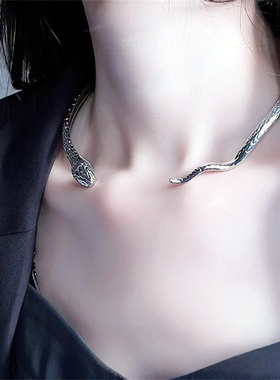 蛇形开口项圈链项链女