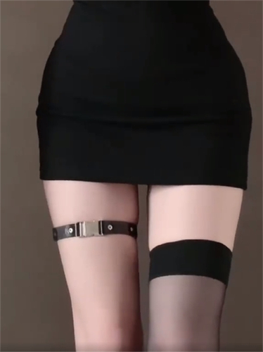 zoozmomo暗黑朋克腿带皮质腿链JK大腿部装饰颈带卡扣颈链女锁骨链 - 图2