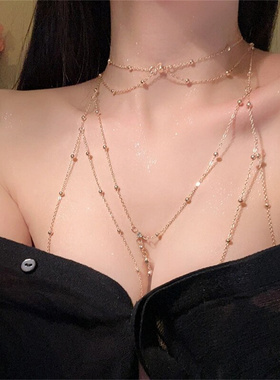 欧美时尚闪钻bikini胸链女