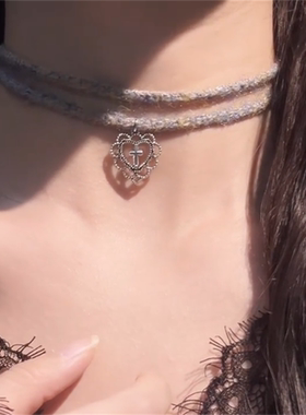 秋冬毛绒绒项链choker颈带女