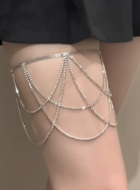 超闪水钻流苏腿链女欧美风腿环