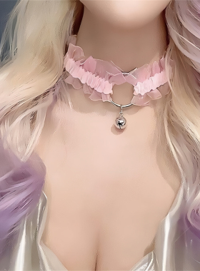 黑色猫咪铃铛颈链女甜酷性感