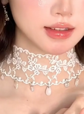 白色蕾丝choker项链女款纯欲风