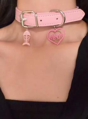 多巴胺爱心项链女小众设计辣妹