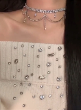 法式水滴流苏项链女款