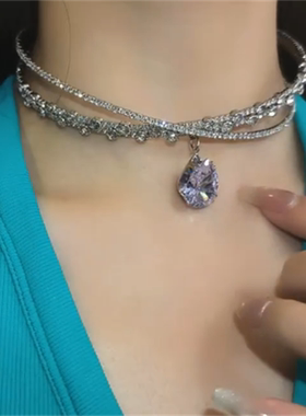 夸张满钻项圈女颈带项链高级感