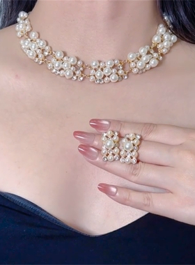 奢重工多层珍珠项链女款