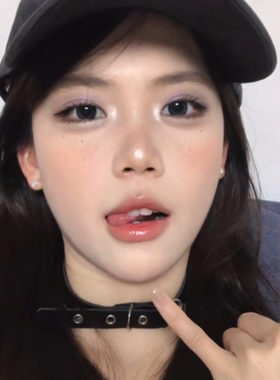 黑色皮带扣朋克风甜酷锁骨链