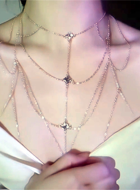 镶钻辣妹性感比基尼胸链