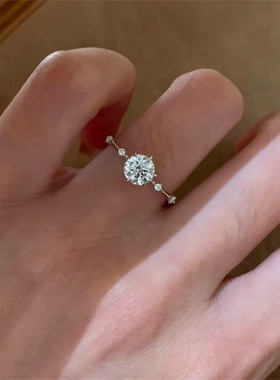 爆闪锆石戒指食指戒女款