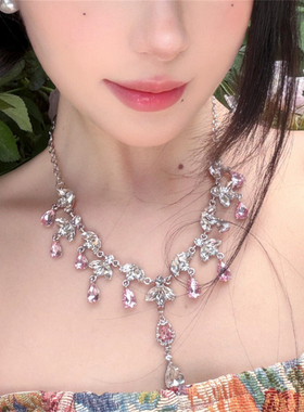 千金感水滴锆石项链轻奢