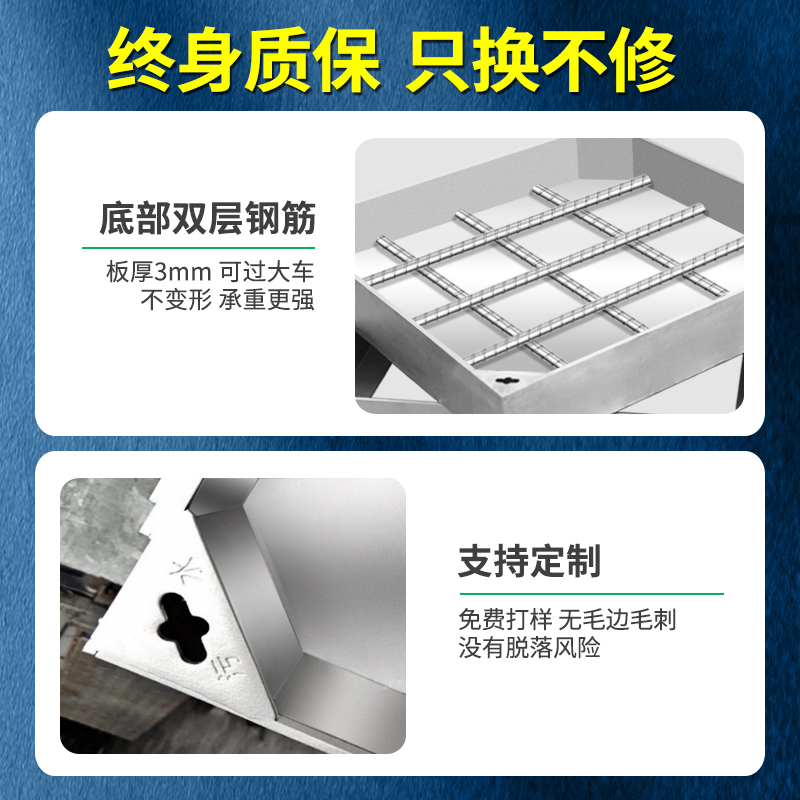 恳盈304不锈钢隐形井盖方形圆形装饰下水道井盖铺砖201沙井盖定制-图0