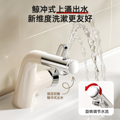 eoco水龙头多巴胺卫生间家用洗脸盆台抽拉浴室柜龙头国家补贴MU8 - 图1