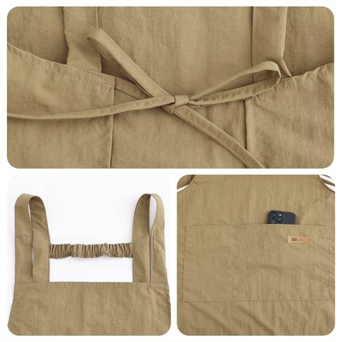 耐穿舒适围腰成人防泼水围裙防油厨房做饭干活罩衣定制logo工作服 - 图1